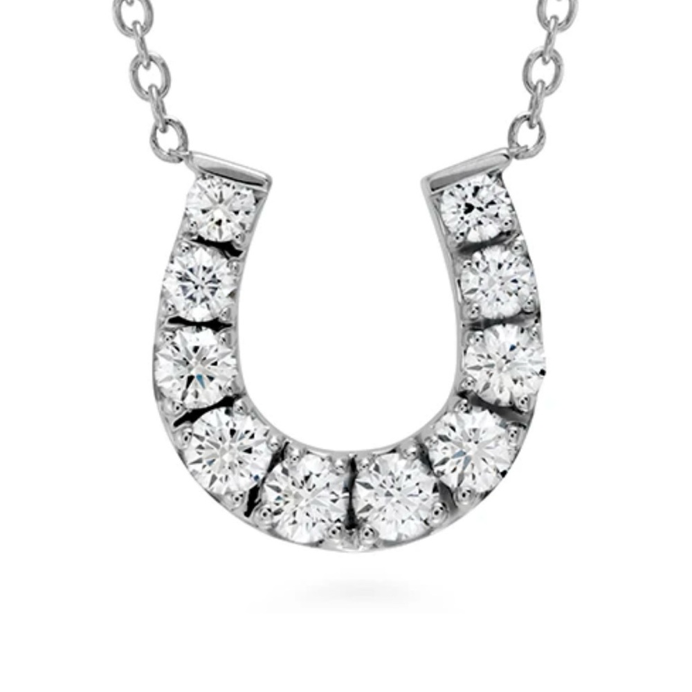 Hearts on Fire 18K White Gold and 0.5 ctw Diamond Horseshoe Necklace